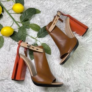 Reed Krakoff Italy Colorblock Heels Sandals Size 38